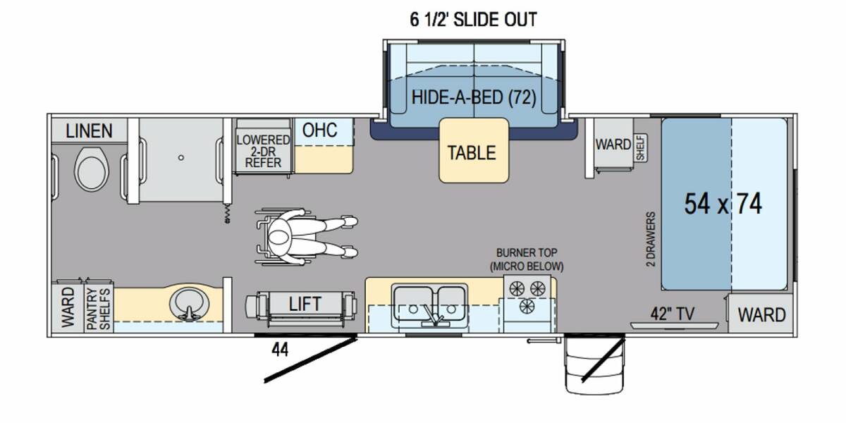 2017 Hy-Line Harbor View 24CKRB Travel Trailer at Lakeland RV Center STOCK# 3191 Floor plan Layout Photo