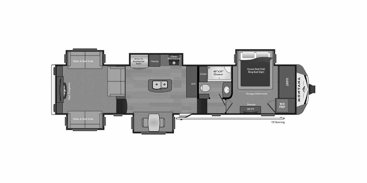 2016 Keystone Montana 3791RD Fifth Wheel at Lakeland RV Center STOCK# 3219-A Floor plan Layout Photo