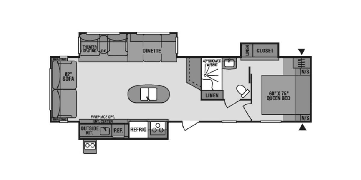 2014 KZ Spree 328IK Travel Trailer at Lakeland RV Center STOCK# 3254 A Floor plan Layout Photo