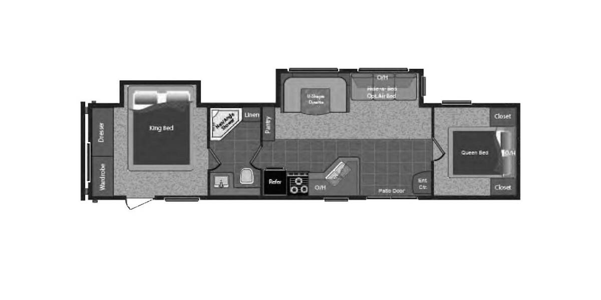 2012 Keystone Hideout 38FQDS Travel Trailer at Lakeland RV Center STOCK# 3354 Floor plan Layout Photo