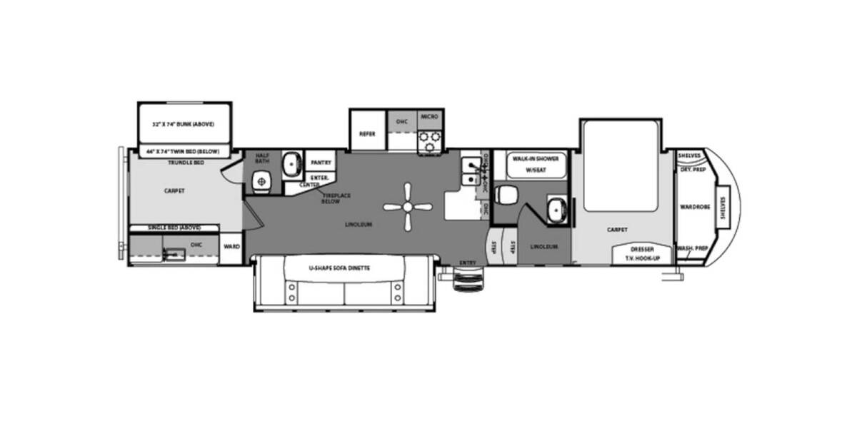 2014 Sierra 376BHOK Fifth Wheel at Lakeland RV Center STOCK# 3373A Floor plan Layout Photo