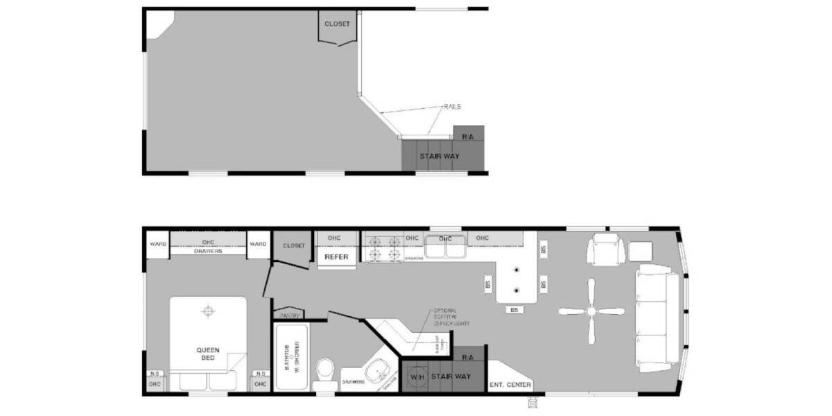 2023 Quailridge Park Model Loft 39ASL Park Model at Lakeland RV Center STOCK# 3733 Floor plan Layout Photo