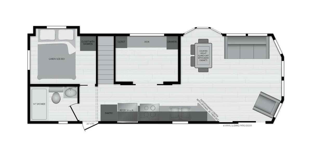2024 Kropf Island 6361 Park Model at Lakeland RV Center STOCK# 3831 Floor plan Layout Photo