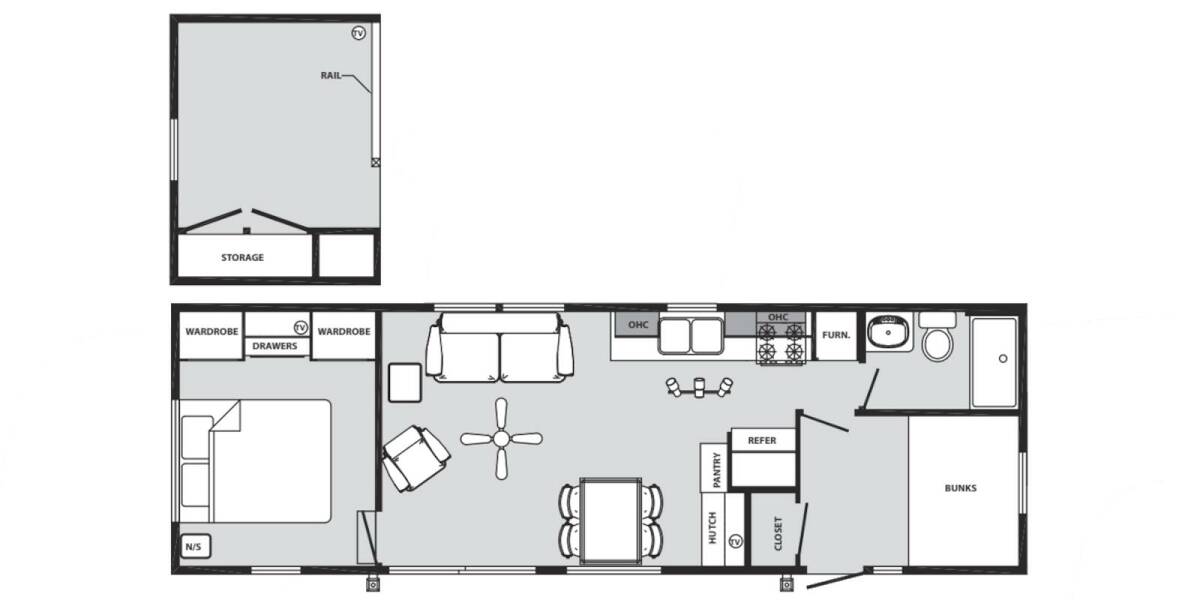 2021 Quailridge Park Model Loft 39DLB2 Park Model at Lakeland RV Center STOCK# 3517 Floor plan Layout Photo