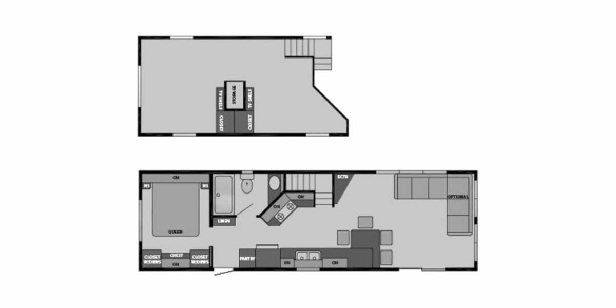 2021 Canterbury Parkvue Park Model P38 SSL SL Park Model at Lakeland RV Center STOCK# 3546 Floor plan Layout Photo