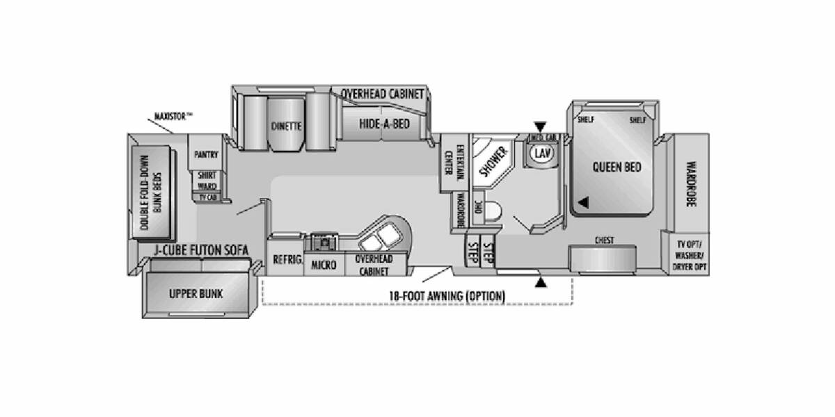 2007 Jayco Eagle 345BHS Fifth Wheel at Lakeland RV Center STOCK# 3510A Floor plan Layout Photo