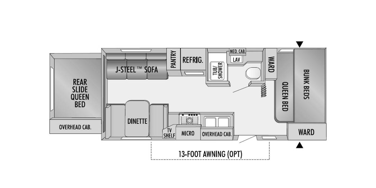 2007 Jayco Jay Feather EXP 254 Travel Trailer at Lakeland RV Center STOCK# 3225A Floor plan Layout Photo