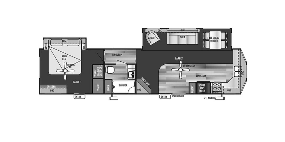 2015 Wildwood Lodge 394FKDS Travel Trailer at Lakeland RV Center STOCK# 3376A Floor plan Layout Photo