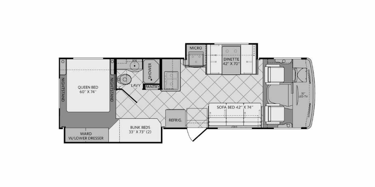 2014 Fleetwood Storm 32H Class A at Lakeland RV Center STOCK# 3318AA Floor plan Layout Photo