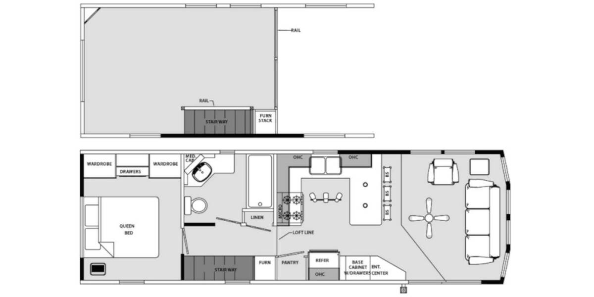 2020 Quailridge Park Model Loft 39UKL Park Model at Lakeland RV Center STOCK# 3452 Floor plan Layout Photo