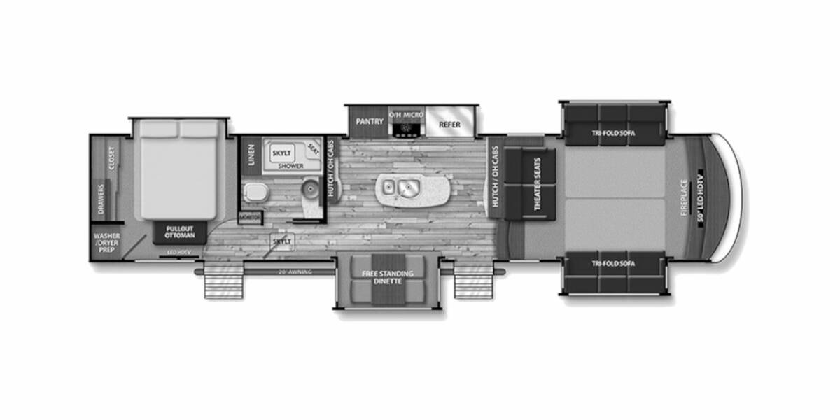 2016 Grand Design Solitude 379FL Fifth Wheel at Lakeland RV Center STOCK# 3465A Floor plan Layout Photo