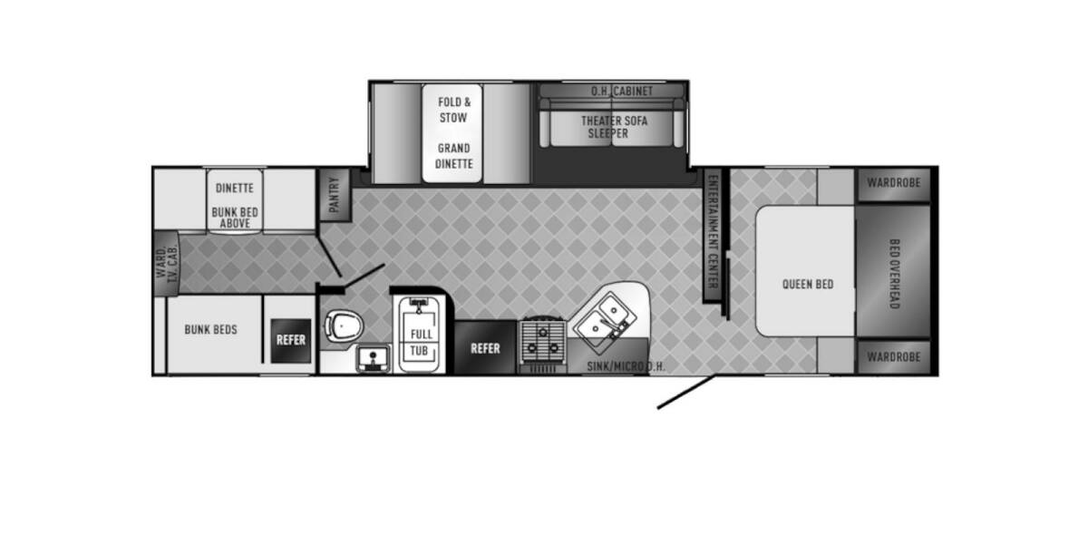 2014 Palomino SolAire Ultra Lite 292QBSK Travel Trailer at Lakeland RV Center STOCK# 3355A Floor plan Layout Photo