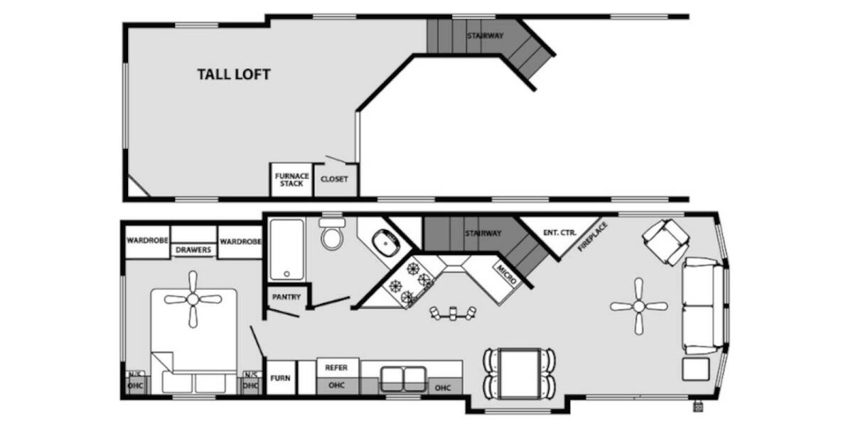 2021 Quailridge Park Model Loft 39ASL Park Model at Lakeland RV Center STOCK# 3522 Floor plan Layout Photo