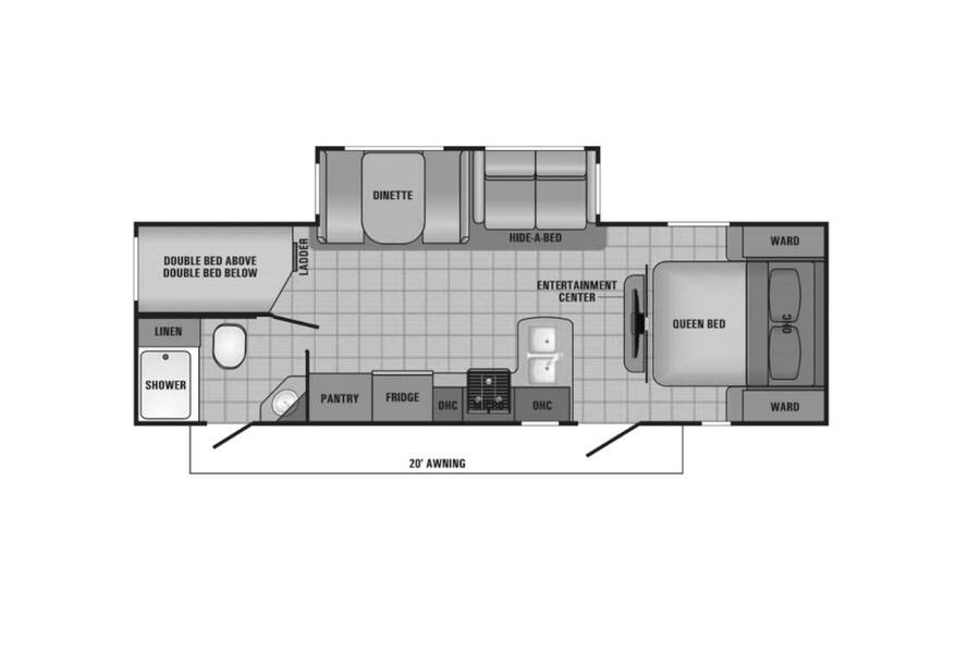 2017 Starcraft Launch Grand Touring 299BHS Travel Trailer at Lakeland RV Center STOCK# 3547A Floor plan Layout Photo