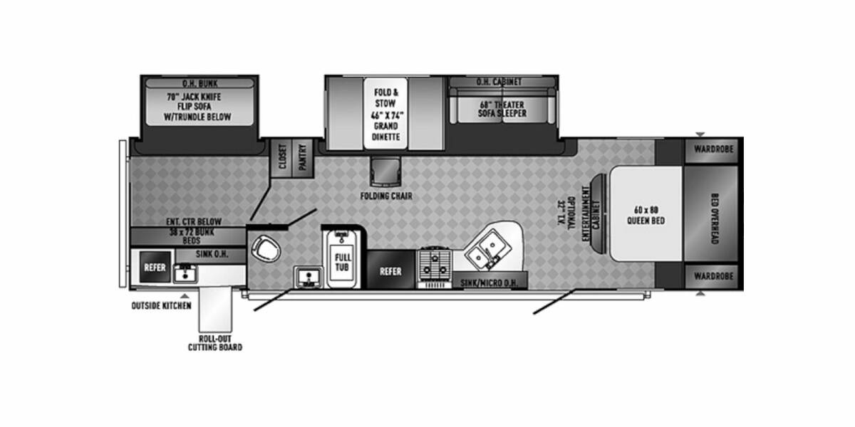2014 Palomino SolAire Ultra Lite 317BHSK Travel Trailer at Lakeland RV Center STOCK# 3628A Floor plan Layout Photo