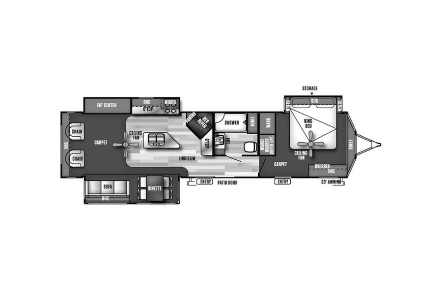 2018 Salem Villa Estate 393RLT Travel Trailer at Lakeland RV Center STOCK# 3677A Floor plan Layout Photo