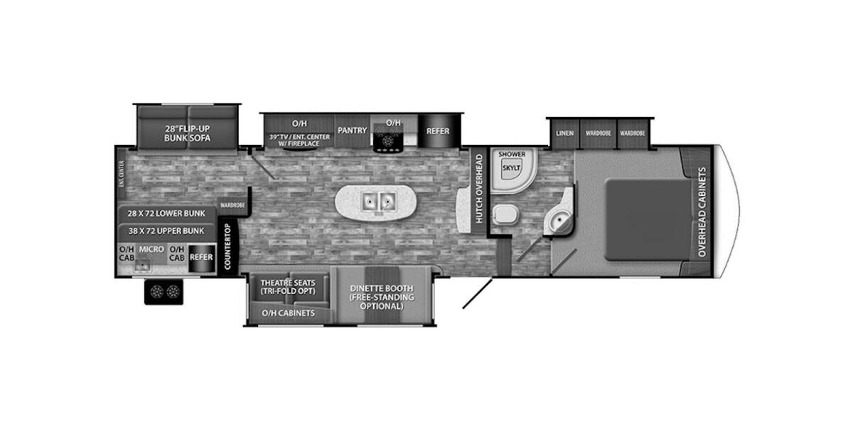 2015 Grand Design Reflection 323BHS Fifth Wheel at Lakeland RV Center STOCK# 3714A Floor plan Layout Photo