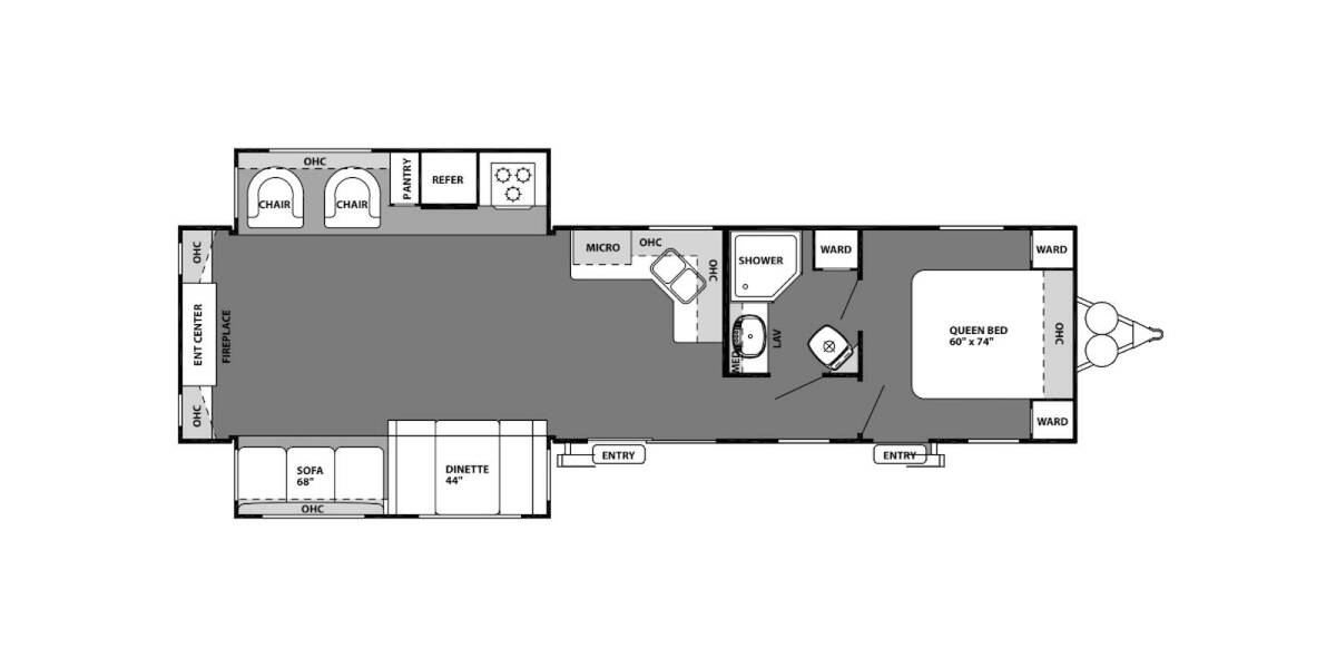 2012 Wildwood Lodge DLX 372REDS Travel Trailer at Lakeland RV Center STOCK# 3690AA Floor plan Layout Photo