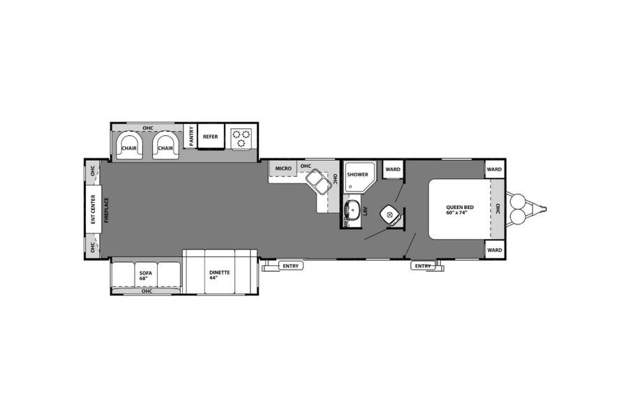 2012 Wildwood Lodge DLX 372REDS Travel Trailer at Lakeland RV Center STOCK# 3690AA Floor plan Layout Photo