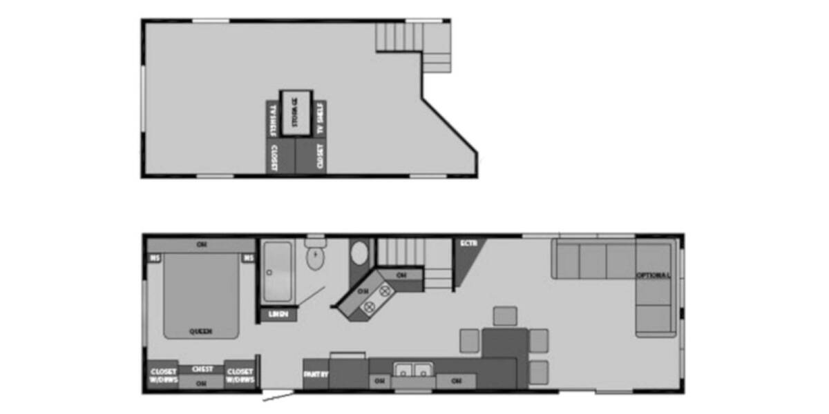 2023 Canterbury Parkvue P38 SSL SL Park Model at Lakeland RV Center STOCK# 3732 Floor plan Layout Photo