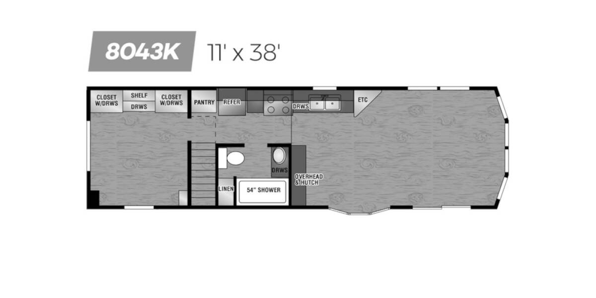 2023 Kropf Lakeside LE Super Loft 8043KWD Park Model at Lakeland RV Center STOCK# 3756 Floor plan Layout Photo