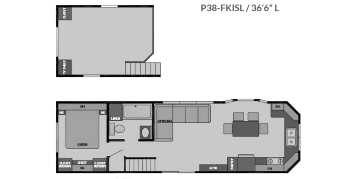 2023 Canterbury Parkvue P38 FKISL SL Park Model at Lakeland RV Center STOCK# 3759 Floor plan Layout Photo