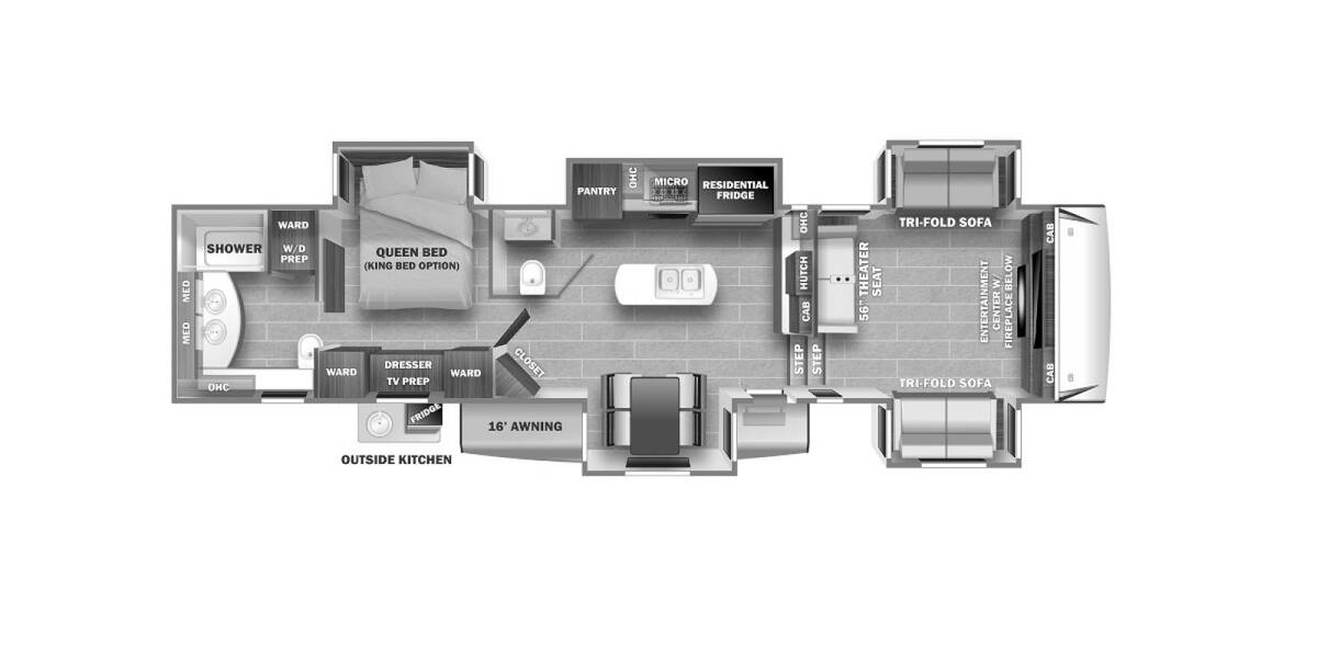 2021 Sabre 37FLH Fifth Wheel at Lakeland RV Center STOCK# 3740A Floor plan Layout Photo