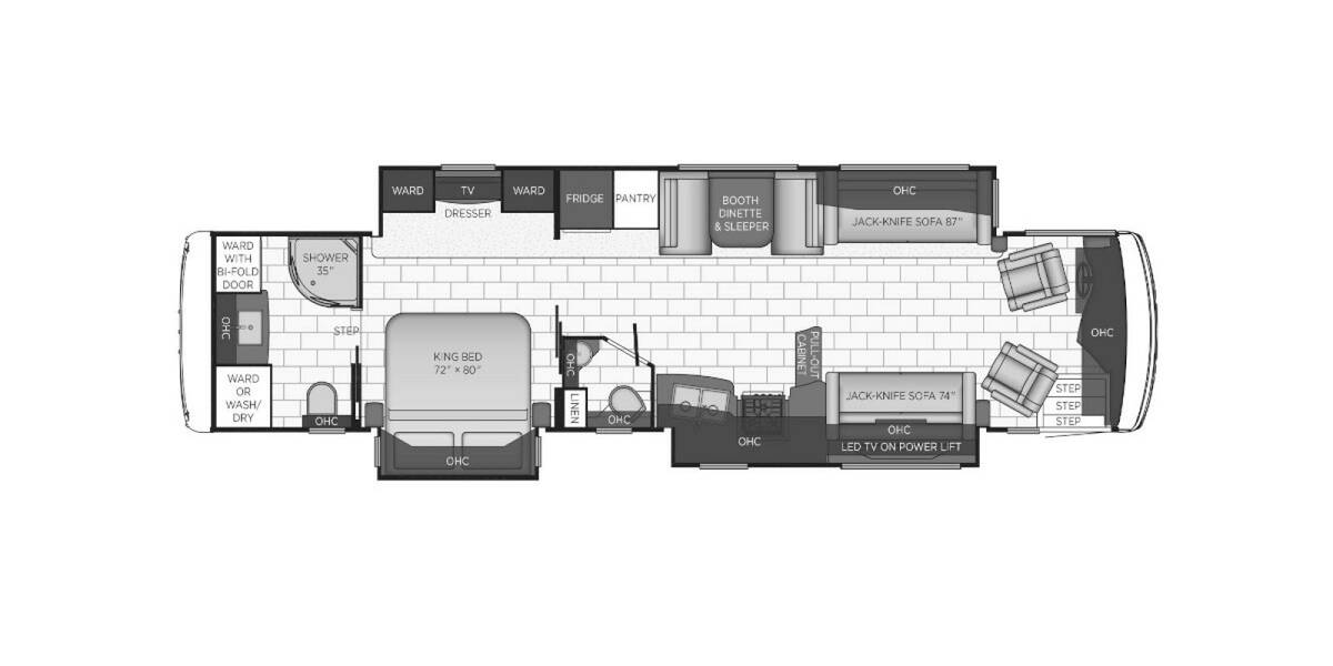 2022 Newmar Kountry Star Freightliner 4037 Class A at Lakeland RV Center STOCK# 3835A Floor plan Layout Photo