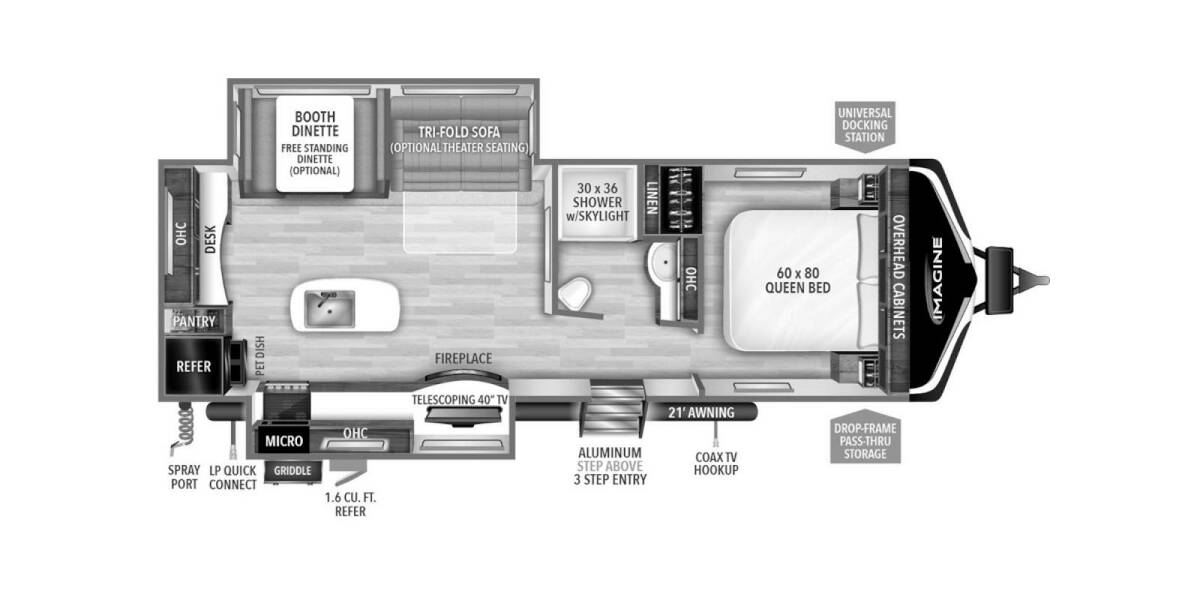 2023 Grand Design Imagine 2670MK Travel Trailer at Lakeland RV Center STOCK# 3789A Floor plan Layout Photo